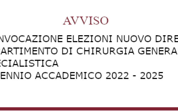 Convocazione Elezioni Direttore nuovo Dipartimento per il Triennio 2022-2025