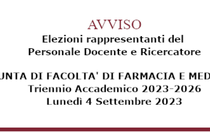 Elezioni Rappresentanti del Personale Docente e Ricercatore - Giunta di Facoltà