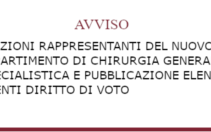 Elezioni delle rappresentanze del Consiglio di Dipartimento - Triennio accademico 2022-2025