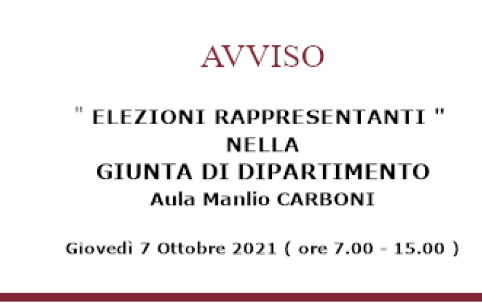 Elezioni Rappresentanti Giunta di Dipartimento