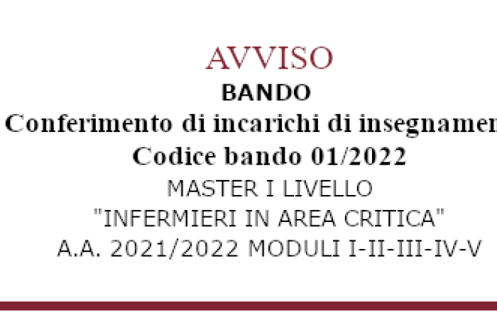  Conferment of teaching assignments of 1st level Master