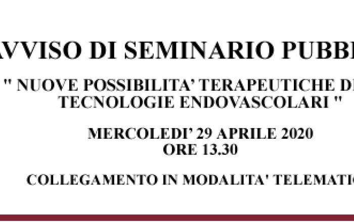 Avviso Seminario Pubblico -  Dr. Pasqualino SIRIGNANO