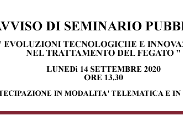 Avviso Seminario Pubblico -  Dr. Quirino LAI