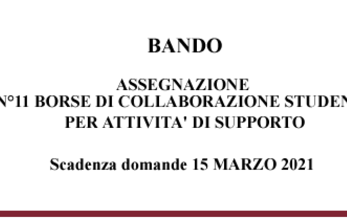 Student collaboration grants - A.A. 2020/2021 (2021-0071-1369-173562)
