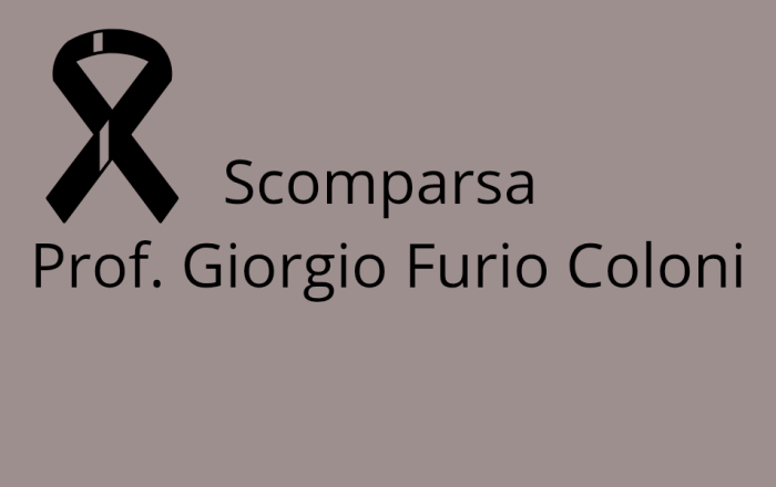 Scomparsa Prof. Giorgio Furio Coloni